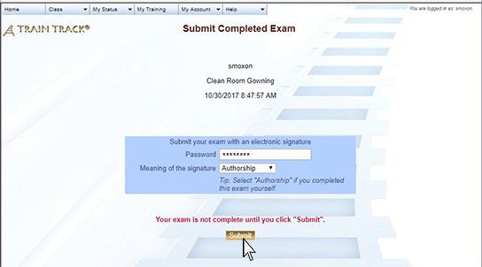 Submit Exam
